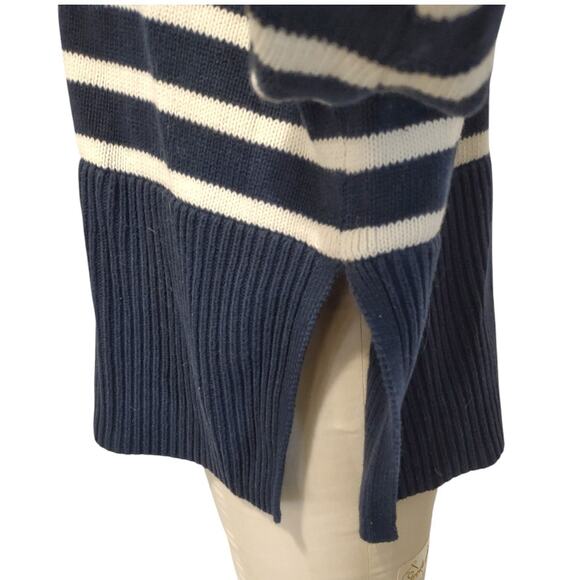 GAP Oversized Stripe Boxy Sweater Size S Nautical Turtleneck Top Casual School - Picture 3 of 10